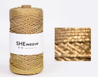 2mm Polyester Macrame Cord: High-Density Shimmer Yarn for Bag Making, Fiber Art, Weaving String
