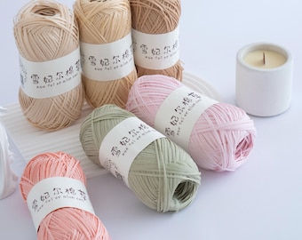 Soft Cotton Yarn - Pastel Colors - Knitting & Crochet Supplies