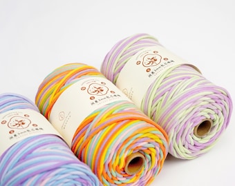 3mm Gradient Cotton Macrame Cord – Soft Braided Rope for DIY Crafts, Bags, Weaving