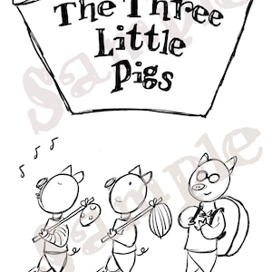 Storytelling/Stick Puppets/Coloring Sheets: 3 Pigs