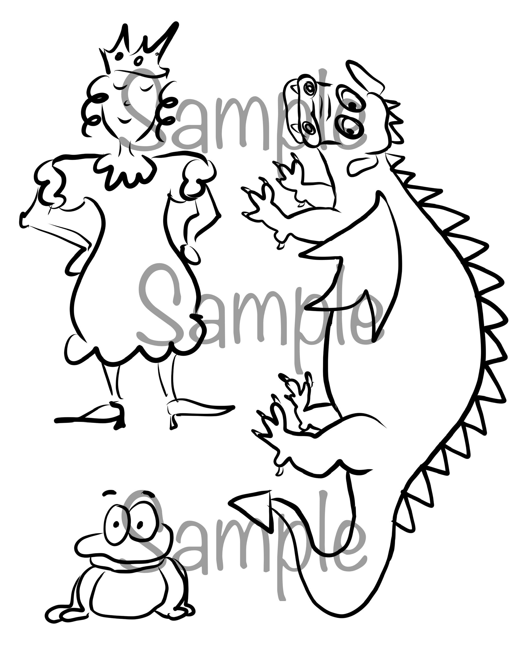 Storytelling/ Stick Puppet Images- Princess, Dragon, Frog - Etsy