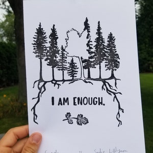I am Enough // Linoleum Relief Print