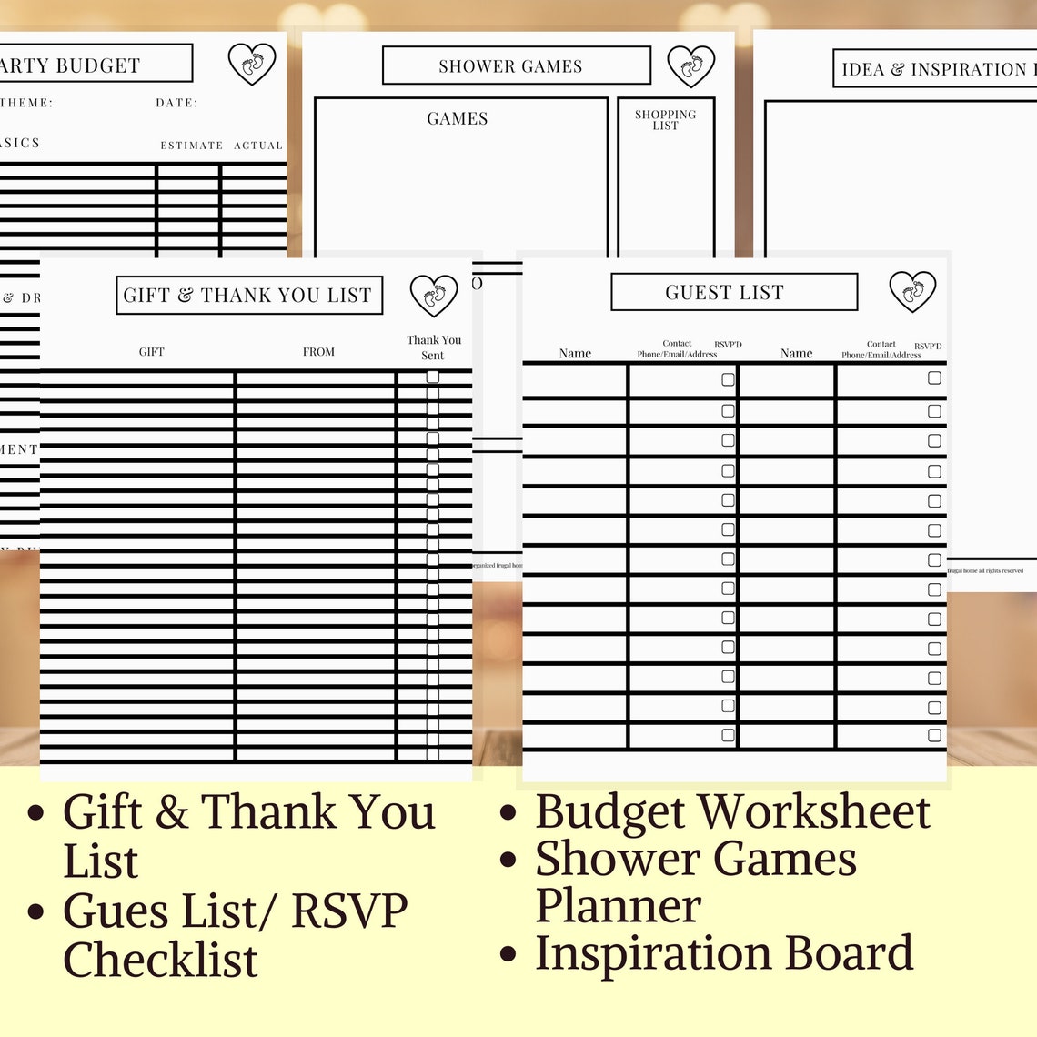 Baby Shower Party Planner Printable Event Planner Baby Etsy