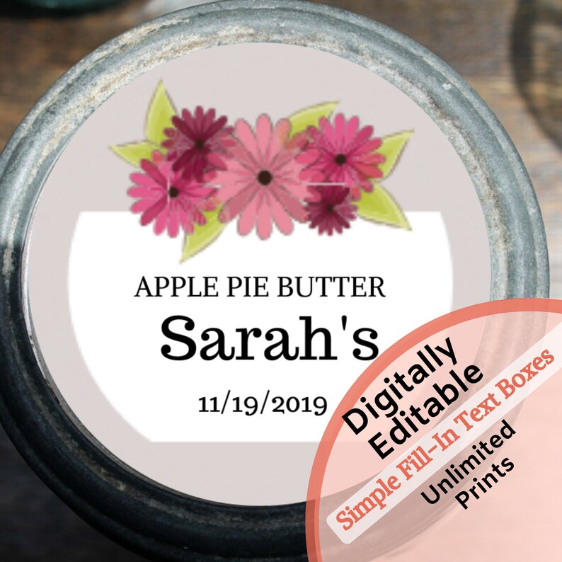 Printable Editable Custom Round Stickers for Homemade Food Etsy