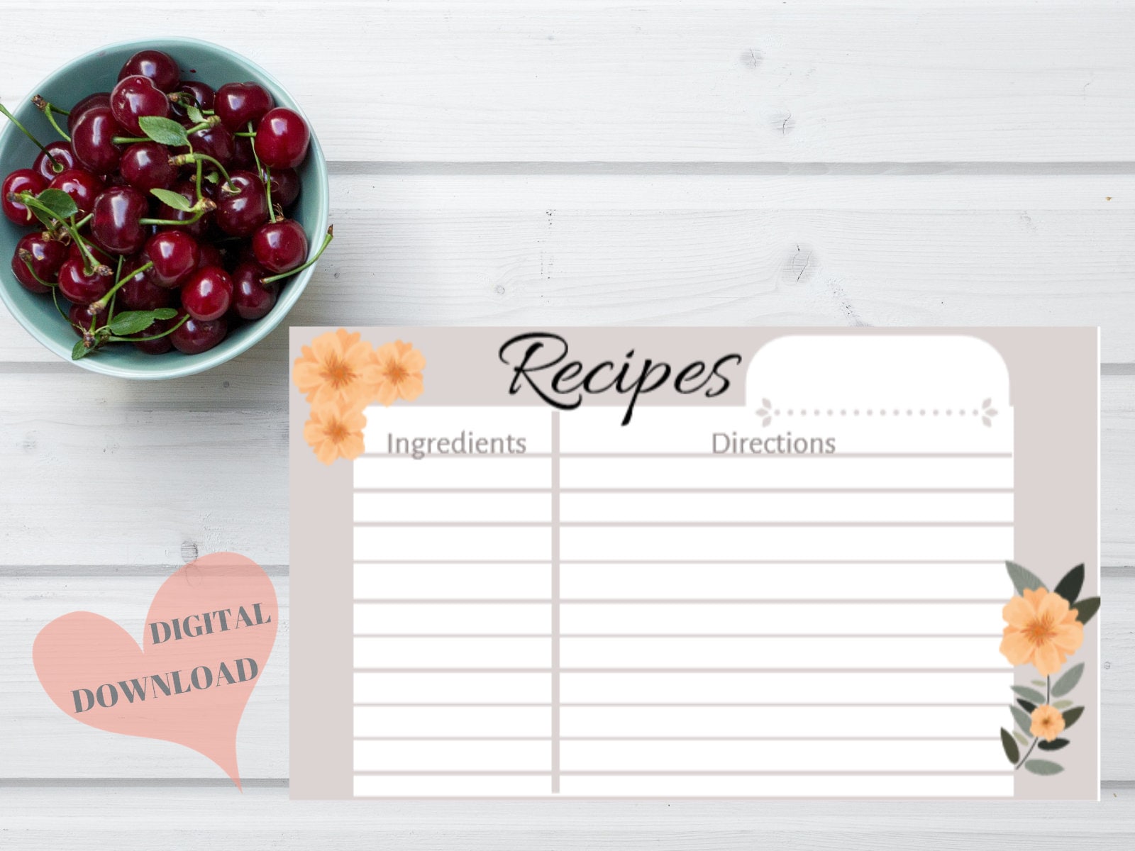 Recipe Cardsrecipe Printableeditable 3x5 Printable Recipe - Etsy