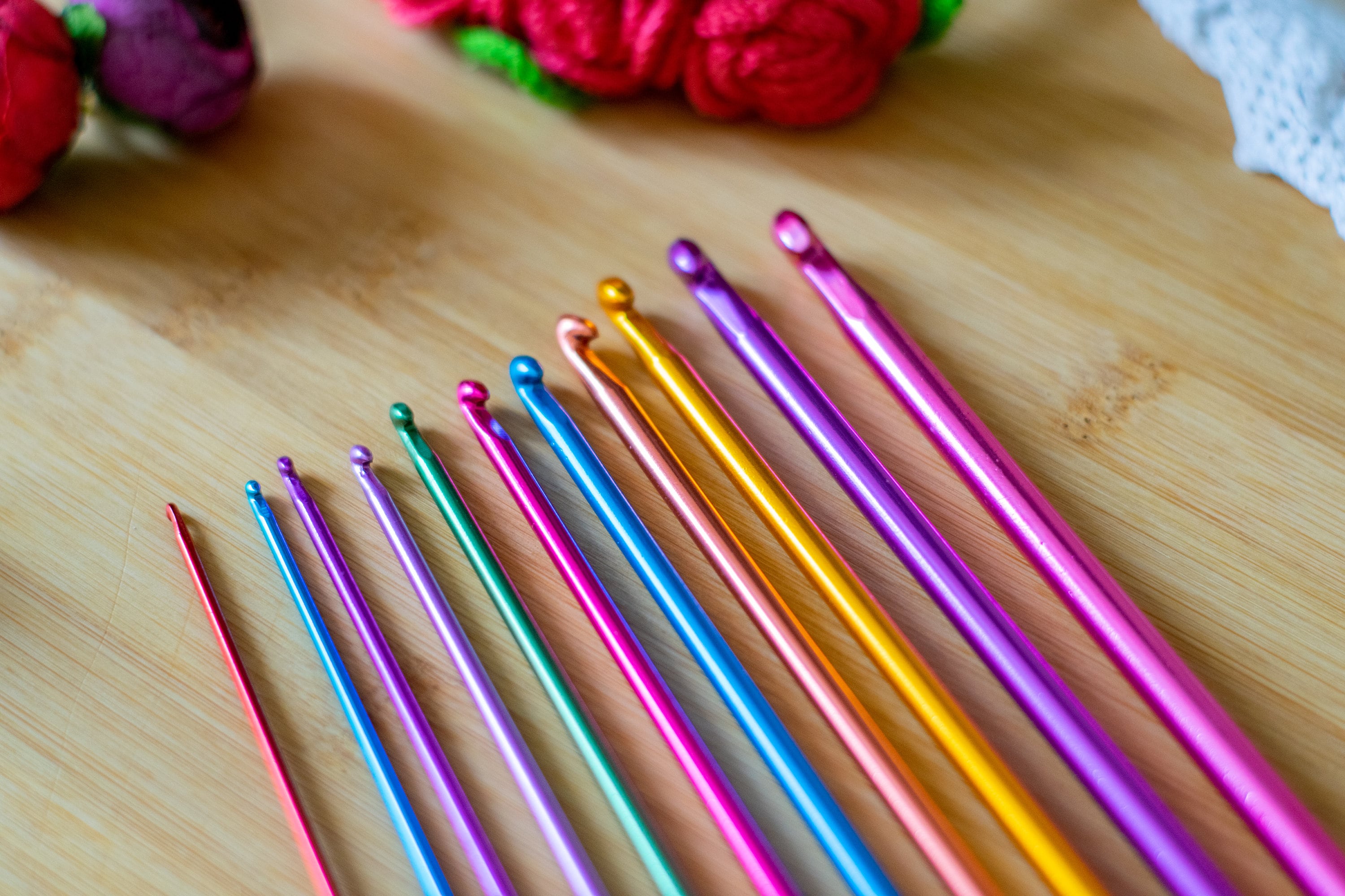 CENBEN Häkelnadel Set 11-teilig - Bunte Aluminium Nadeln 2mm-8mm Für Afghanisches Häkeln