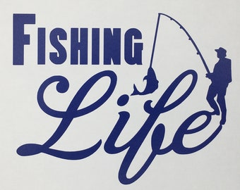 Fishing Decal / Dad Decal /  Vinyl Decal / Decal / Sticker / Dad Sticker / Fish Decal / Fish / Laptop Decal / Car Decal / Free Shipping