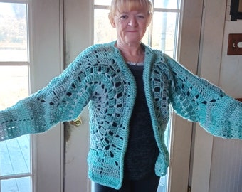 Two Circles Hexagon Women's Cardigan - Made to Order Only
