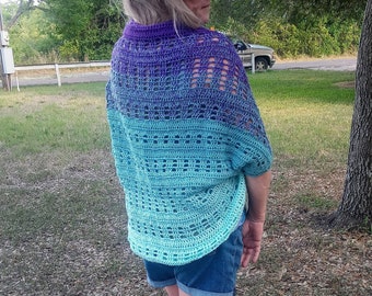 Muffin Cocoon Cardigan Crochet Pattern: Beginner Boho Shawl (PDF Pattern)