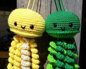 Crochet Jellyfish Plush: Hanging Nursery Decor, Marine Animal Toy