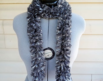 Handmade Crochet Ruffle Boa Scarf / Fluffy Scarf / Women's Gifts / Gift Ideas