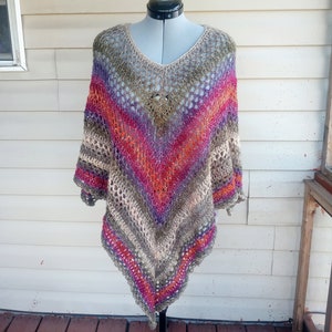 Handmade Lace Poncho: Lightweight Spring Shawl, One Size