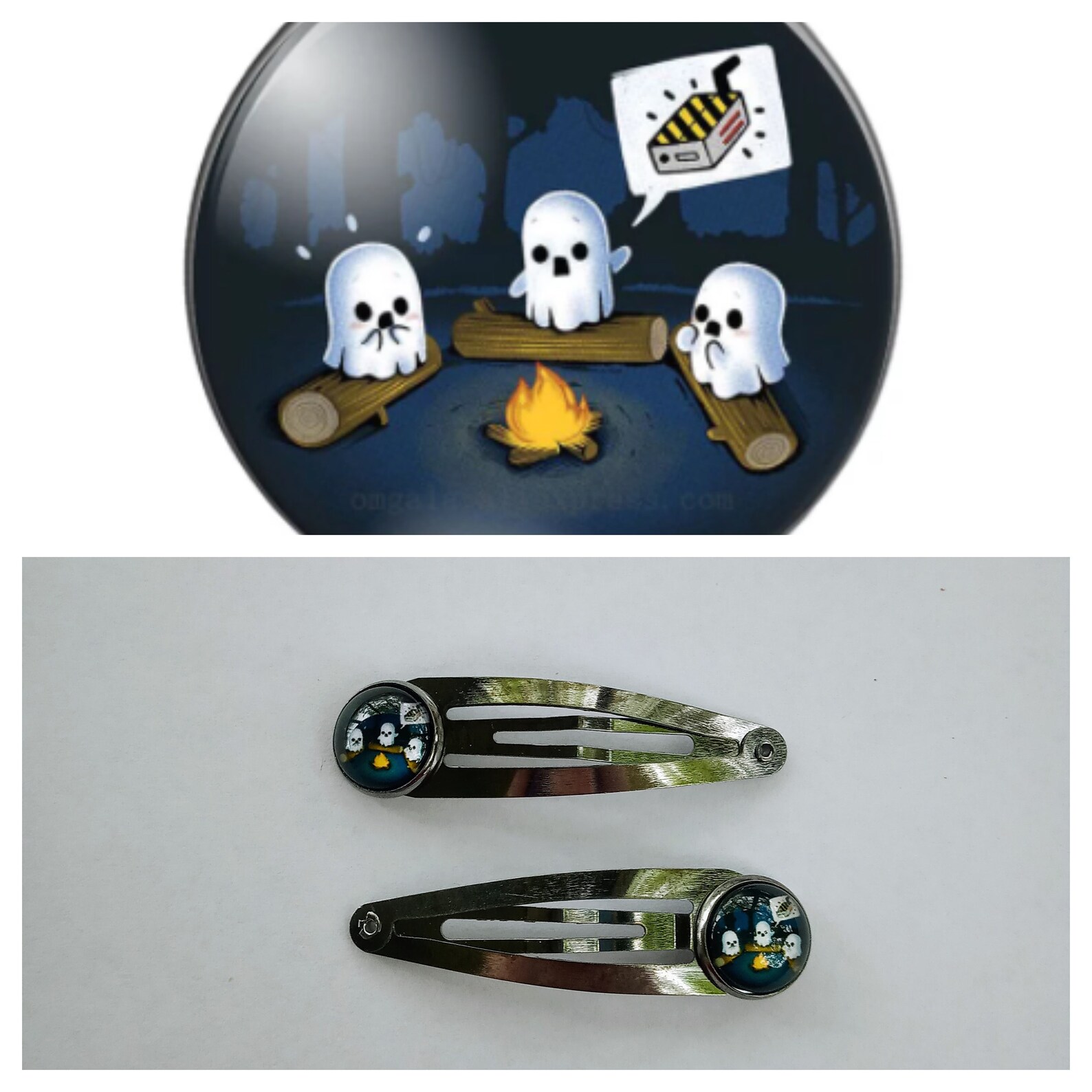 Halloween Ghost Hair Clips Set of 2 Etsy