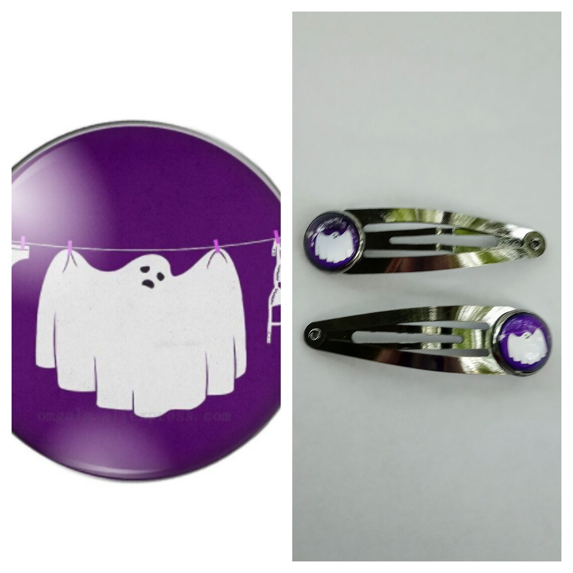 Halloween Ghost Hair Clips Set of 2 Etsy