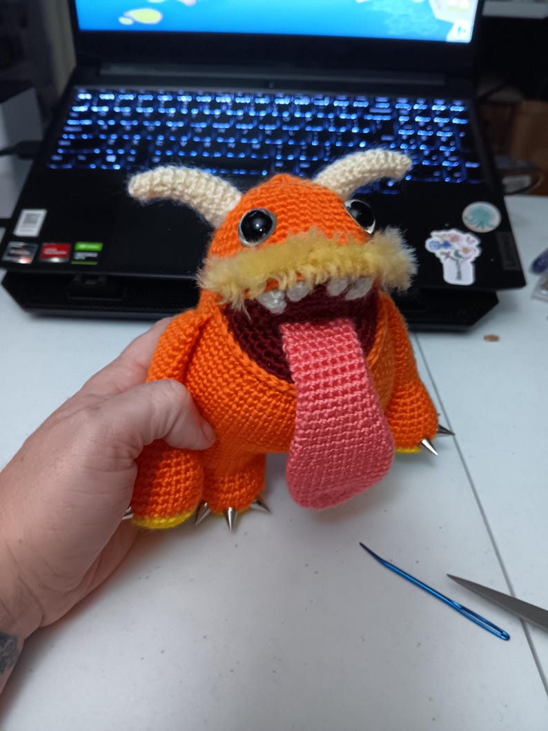 Mystery Amigurumi Monster Plushie / Handmade Crochet Mystery Creature Orange