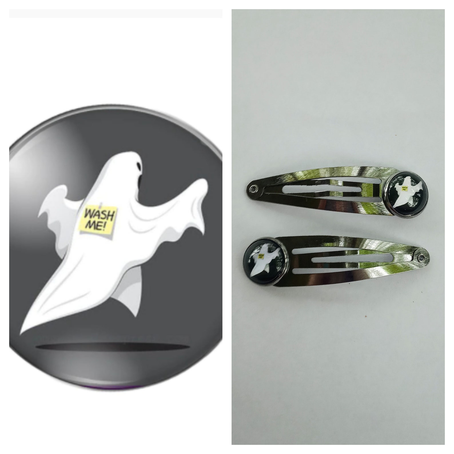 Halloween Ghost Hair Clips Set of 2 Etsy