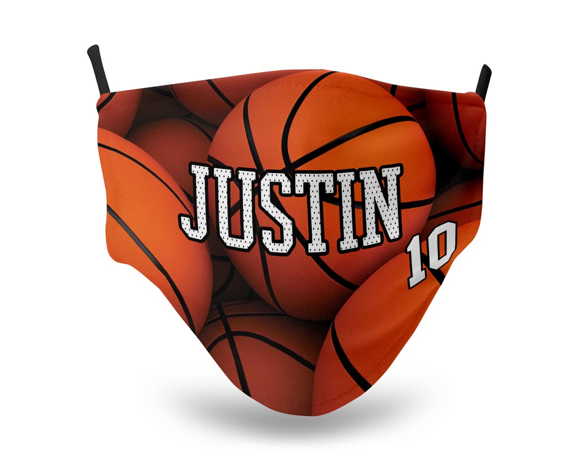 Basketball Personalized Kids Face Mask Basketball Team Mask Etsy