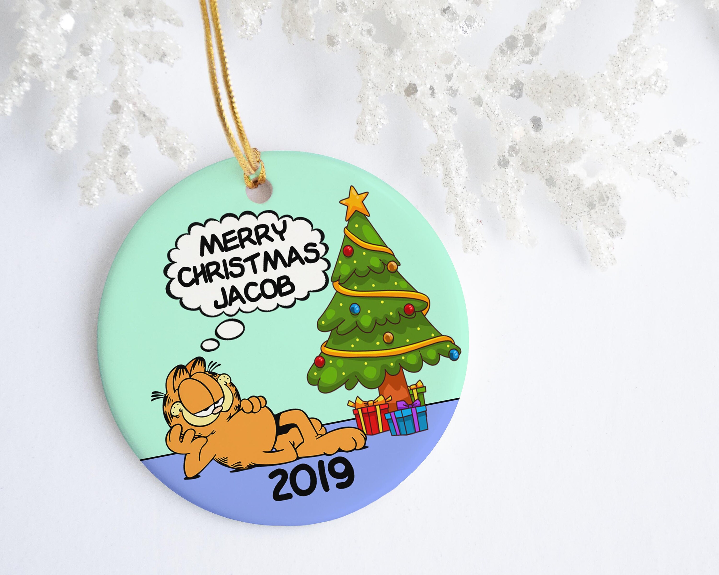 Garfield Christmas Ornament Child Christmas Ornament Comic Etsy UK