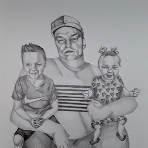 Pencil Portrait From Different Photos, Original Hand Drawn Portrait, Family Gift, Custom drawing