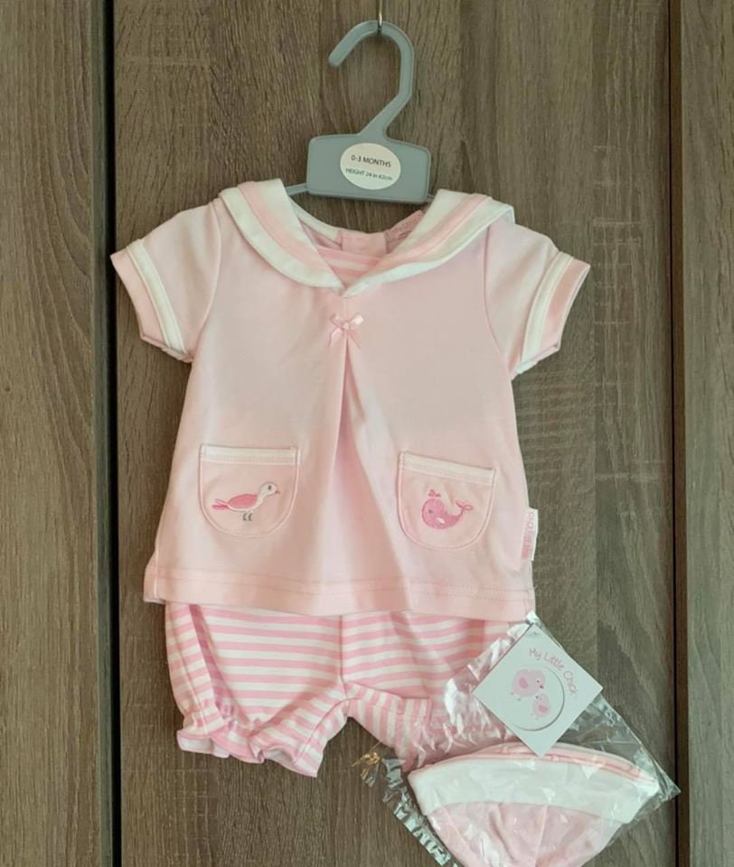 Newborn Baby Girls Outfit Pink 3 Piece Cute Baby Clothes Etsy