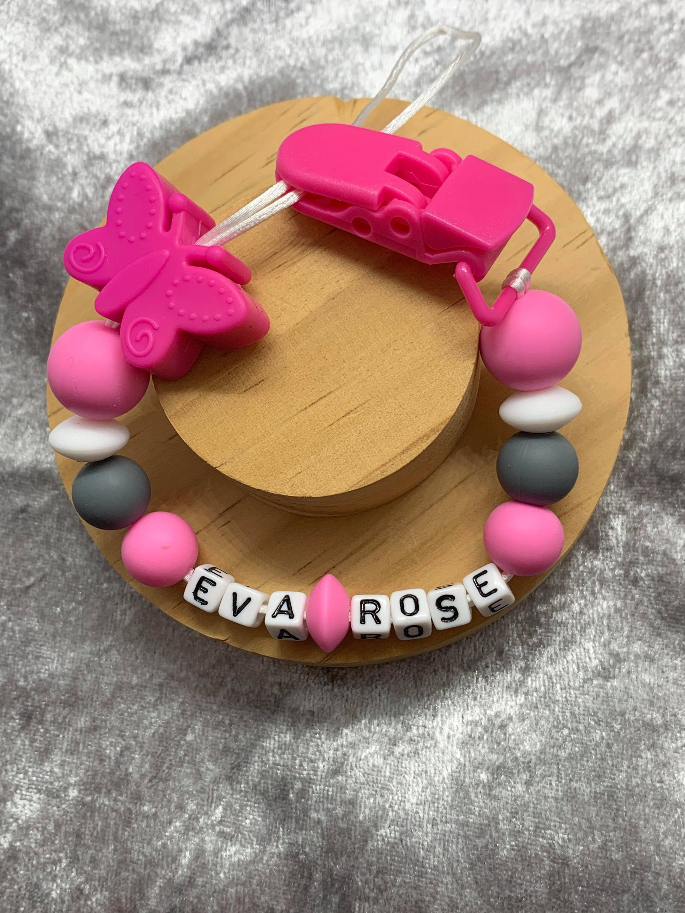 Baby Girls Personalised Dummy Clip Silicone Soother Etsy