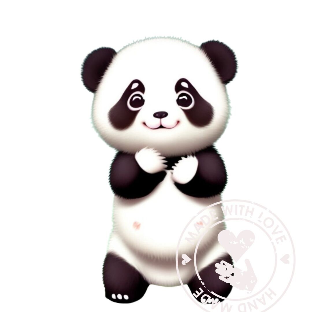 Panda Clipart transparent Background, Easy to Apply, Instant Download