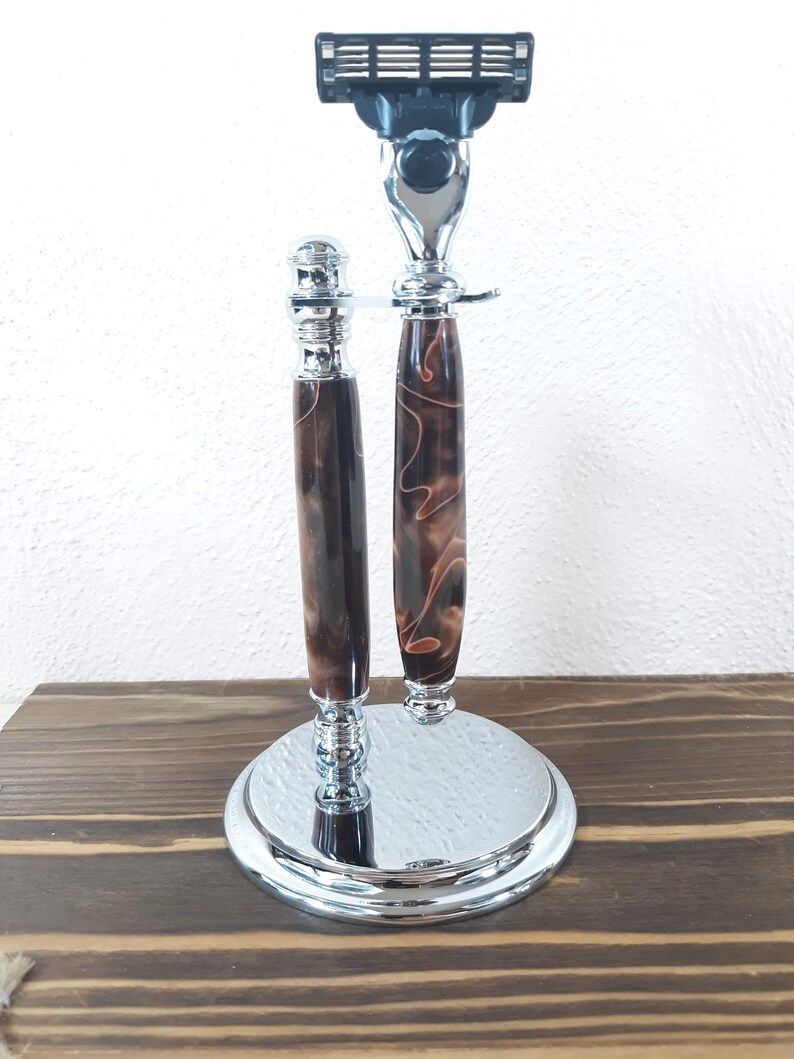 Hand Turned Acrylic Razor With Chrome Stand, Mach3 Compatible - Etsy
