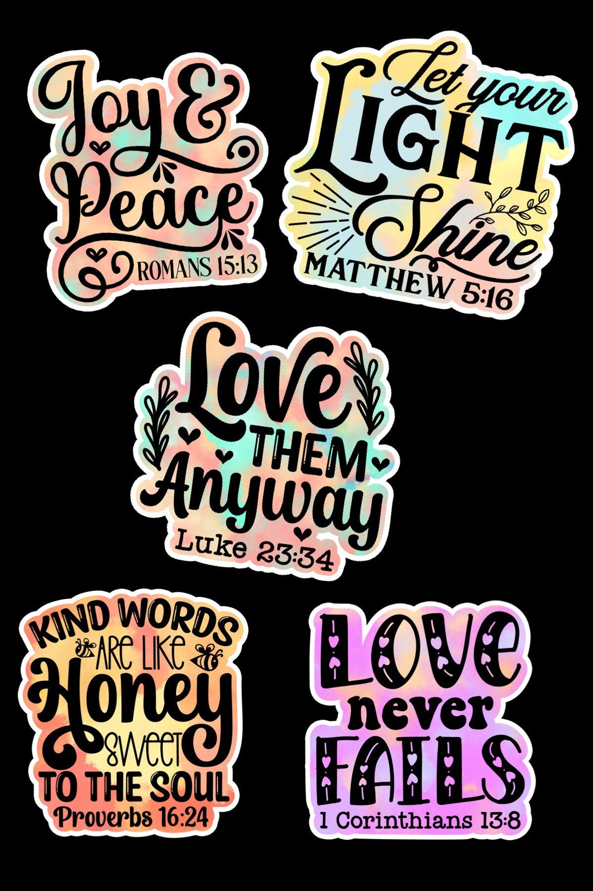 Bible Verse Sticker Pack Youth Group Assorted Christian - Etsy