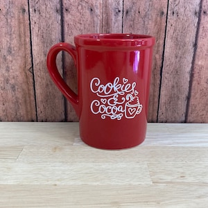Winter coffee mug, cookies and cocoa, Christmas Gift or Stocking Stuffer, custom made, Hot Cocoa Mug