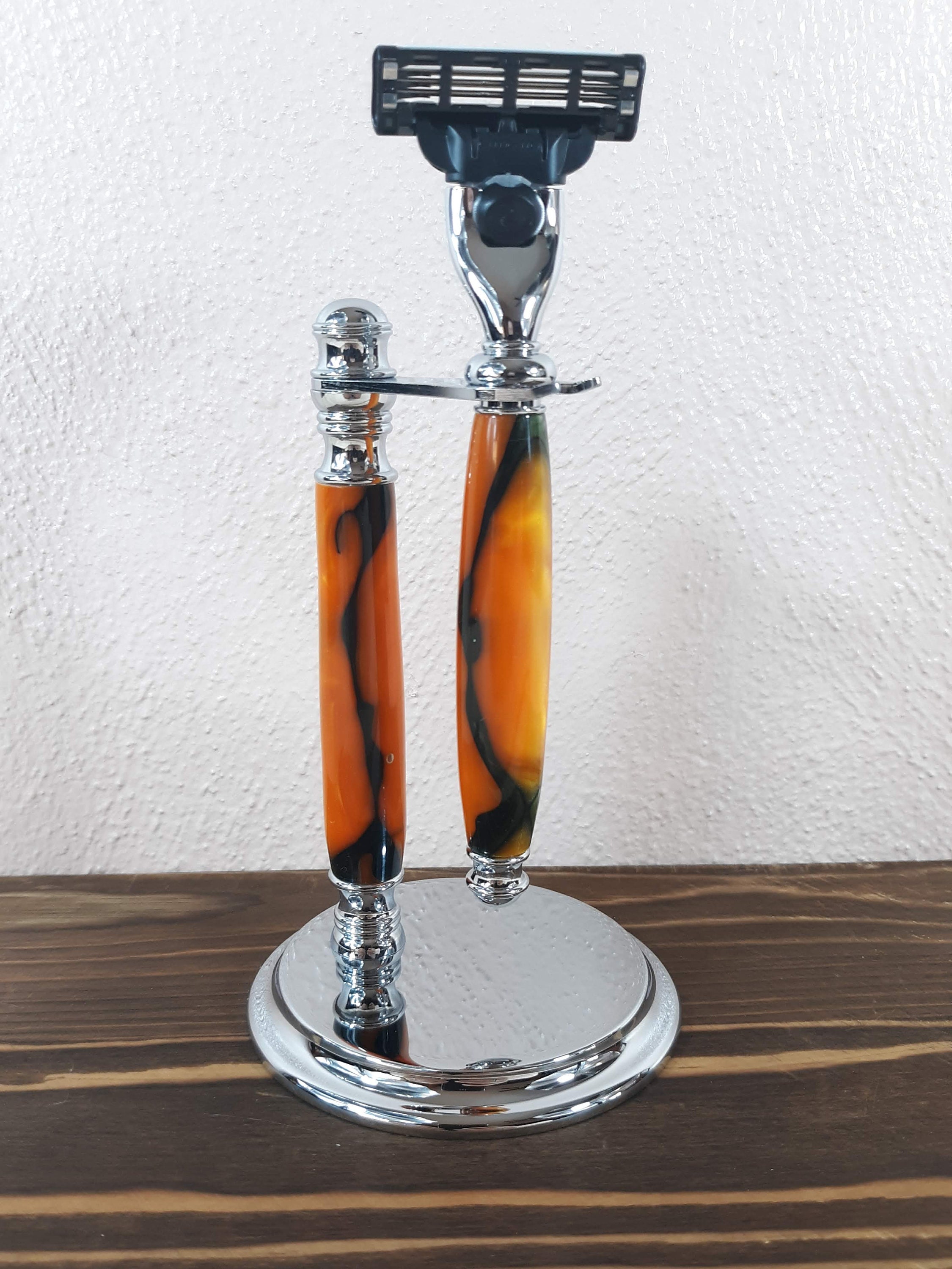 Hand Turned Acrylic Razor With Chrome Stand, Mach3 Compatible - Etsy