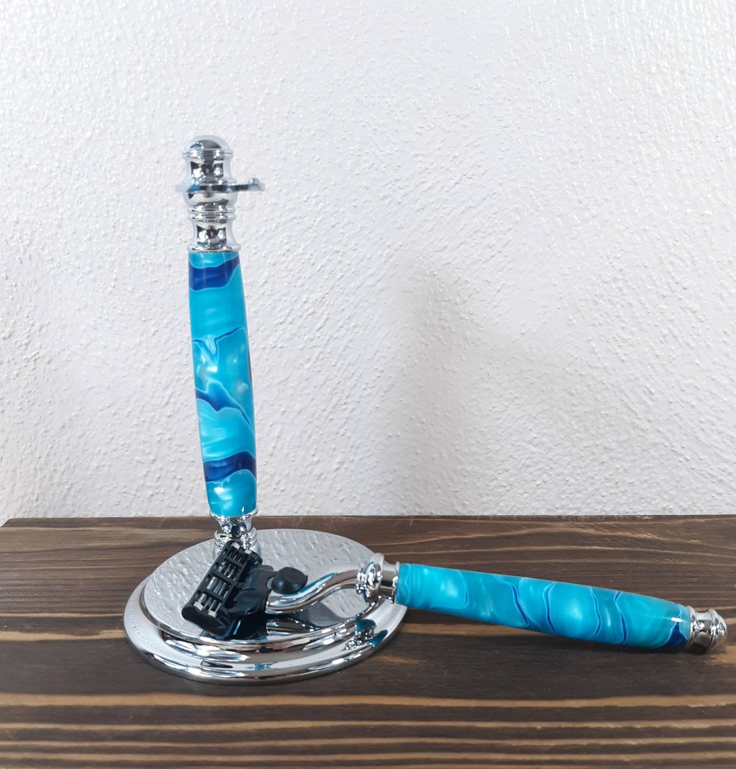 Hand Turned Acrylic Razor With Chrome Stand, Mach3 Compatible - Etsy