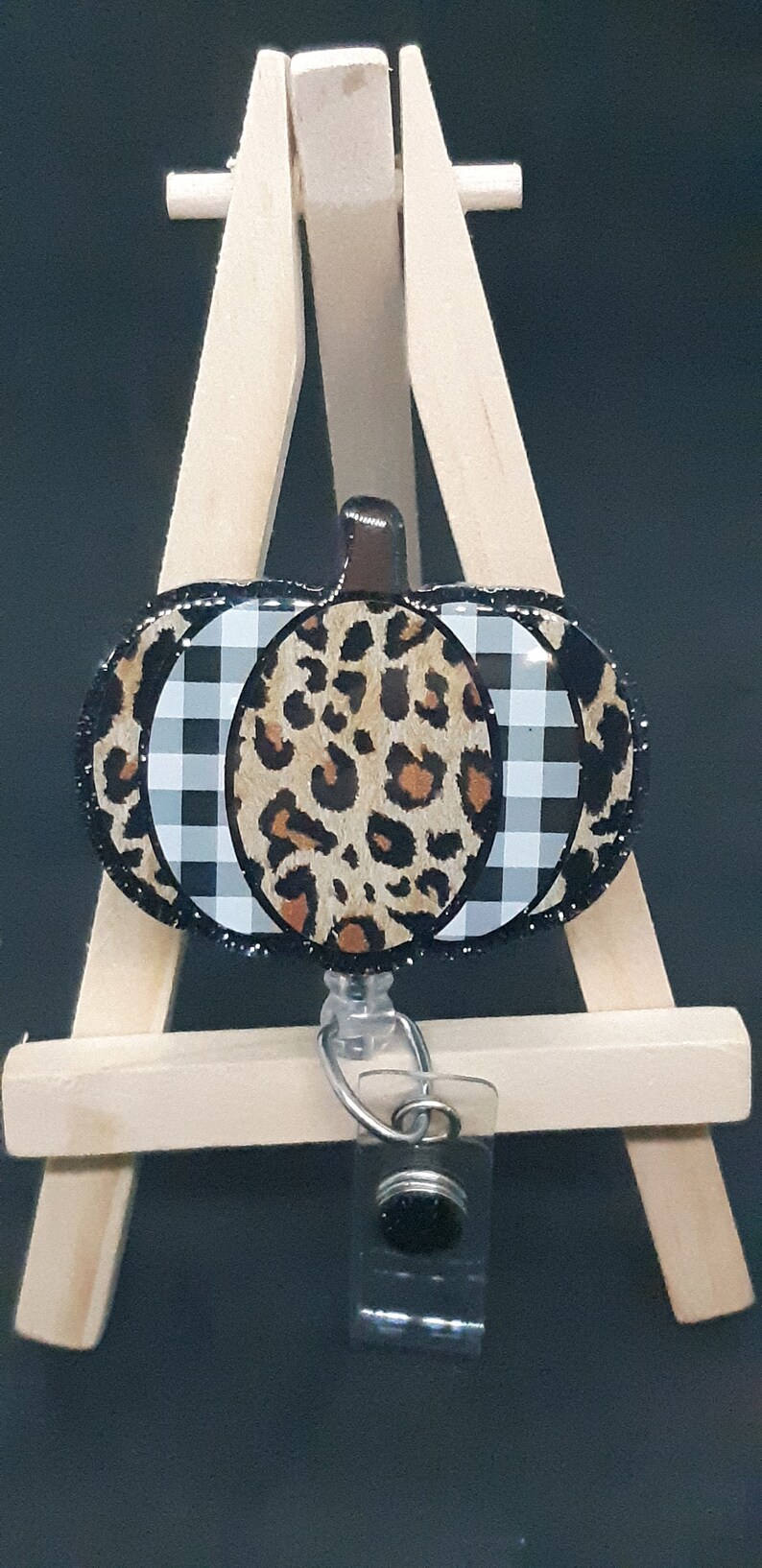 Leopard pumpkin nurse badge reel Halloween badge reel cheetah print badge reel nurse badge reel Fall badge reel teacher badge reel