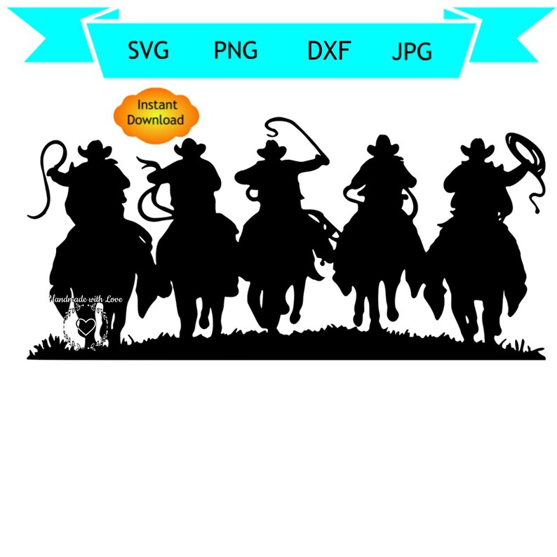 Download 5 cowboy svg jpg png dxf Cricut cut file instant download | Etsy