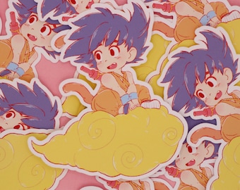 Dragon Ball Kid Goku cloud Matte Sticker