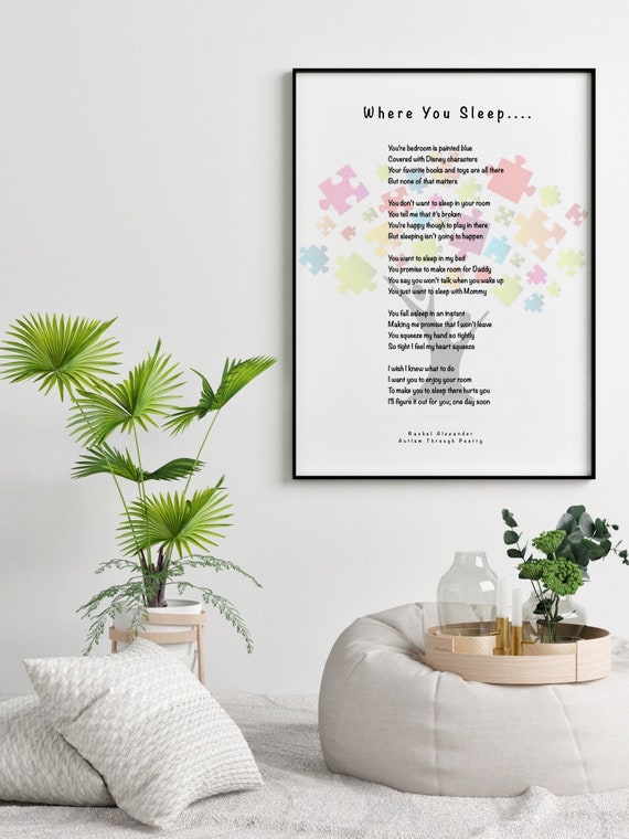 Where Your Sleep Poem Autism Wall Art Autism Wall Decor Etsy
