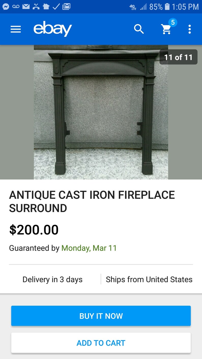 Antique Cast Iron Fireplace Surround Etsy