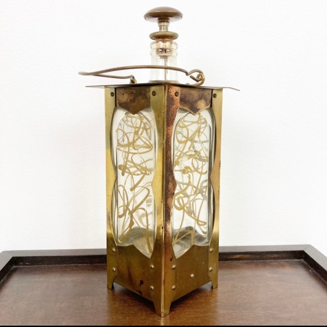 Tilso Japan Brass Liquor Bottle Music Box Lantern Decanter Etsy