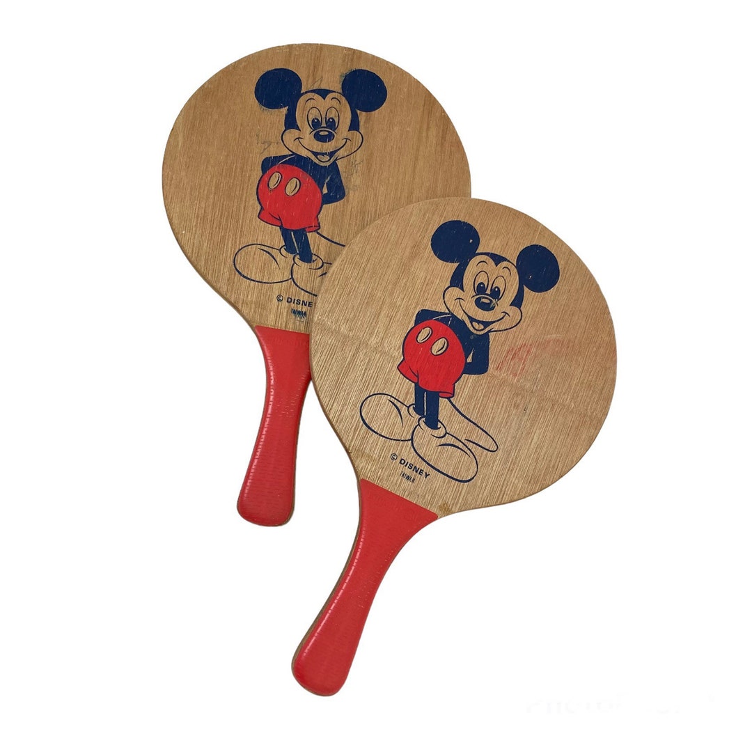 Vintage Walt Disney Mickey Mouse X Smashball Wooden Racket Set of 2 - Etsy