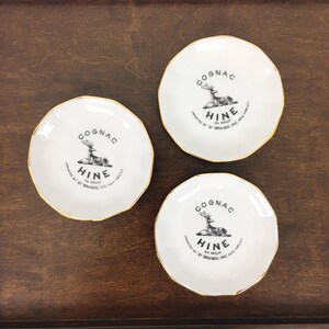 Hine Cognac Small Plates, CH Field Haviland, Limoges, France, Ring Dish, Trinket Tray