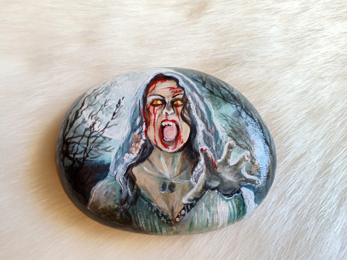 Horror Rock Horror Art Halloween Deko Rock bemalt | Etsy