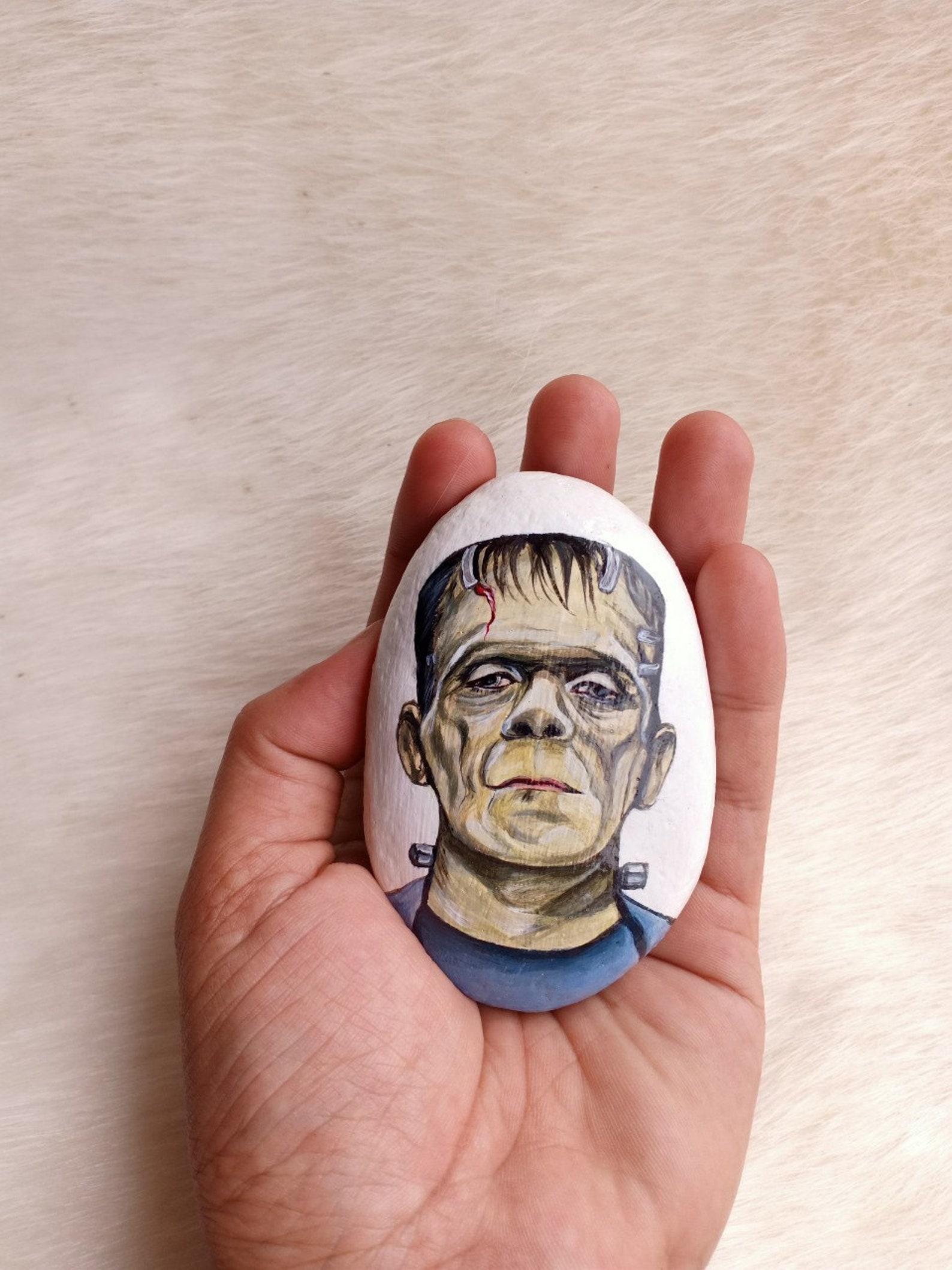 Frankenstein Rock Frankenstein Art Rock Painted Etsy