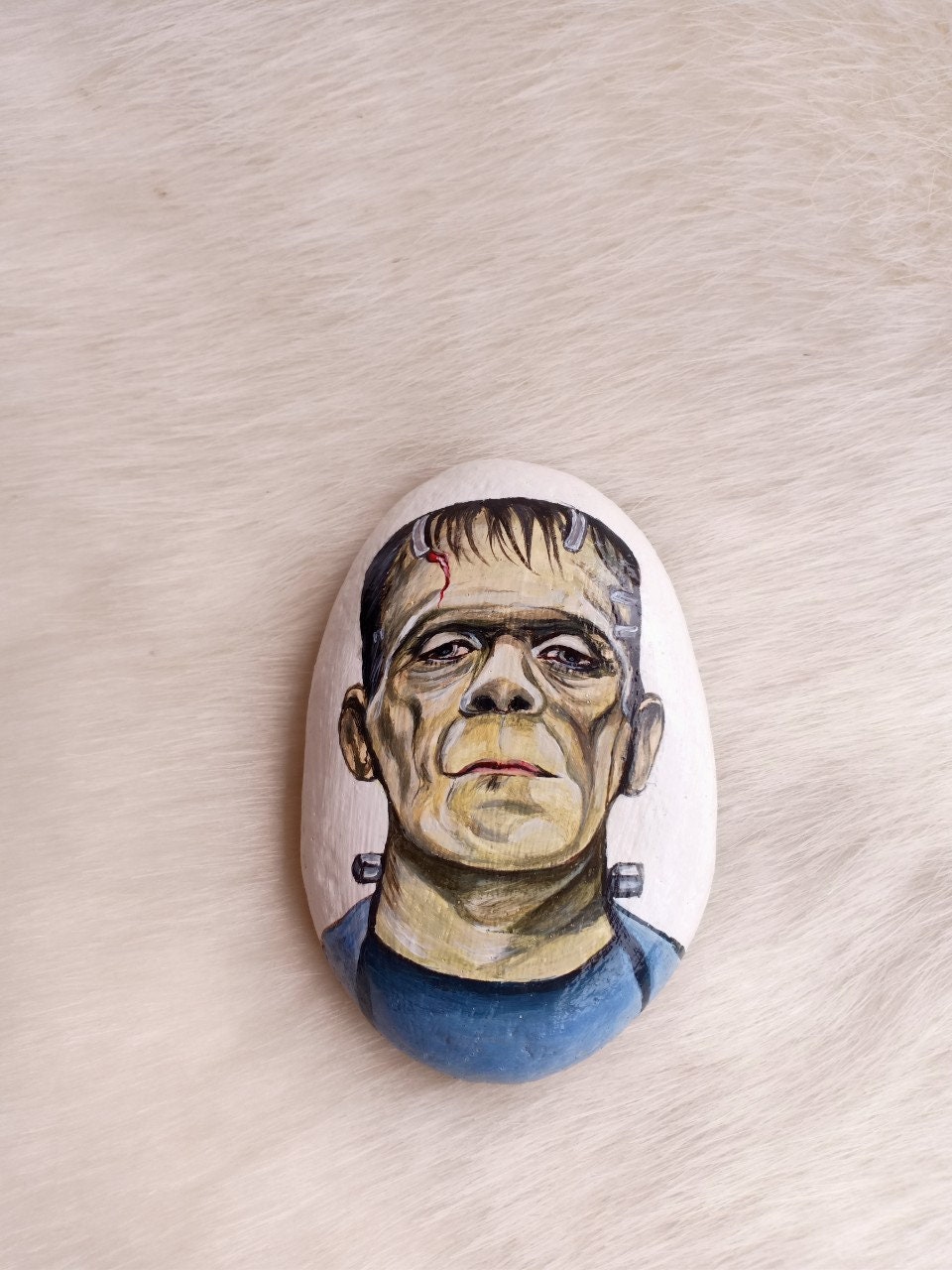 Frankenstein Rock Frankenstein Art Rock Painted Etsy