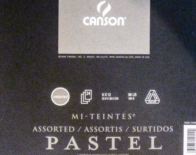 Canson Pastel Paper, Assorted Colors, 24 Sheets, 9x12 Inches, 98 Lbs Etsy