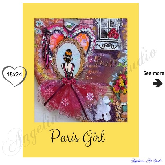 Teenage Girl Gift 18x24 Poster Paris Themed Print Dorm Room Poster Girly Bedroom Decor 19 Colors