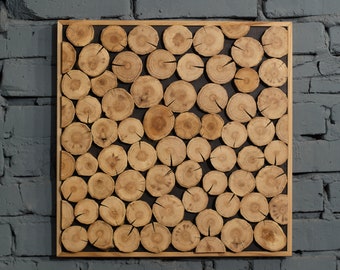 Wood Slice Wall Art – Rustic Home Decor, 19x19