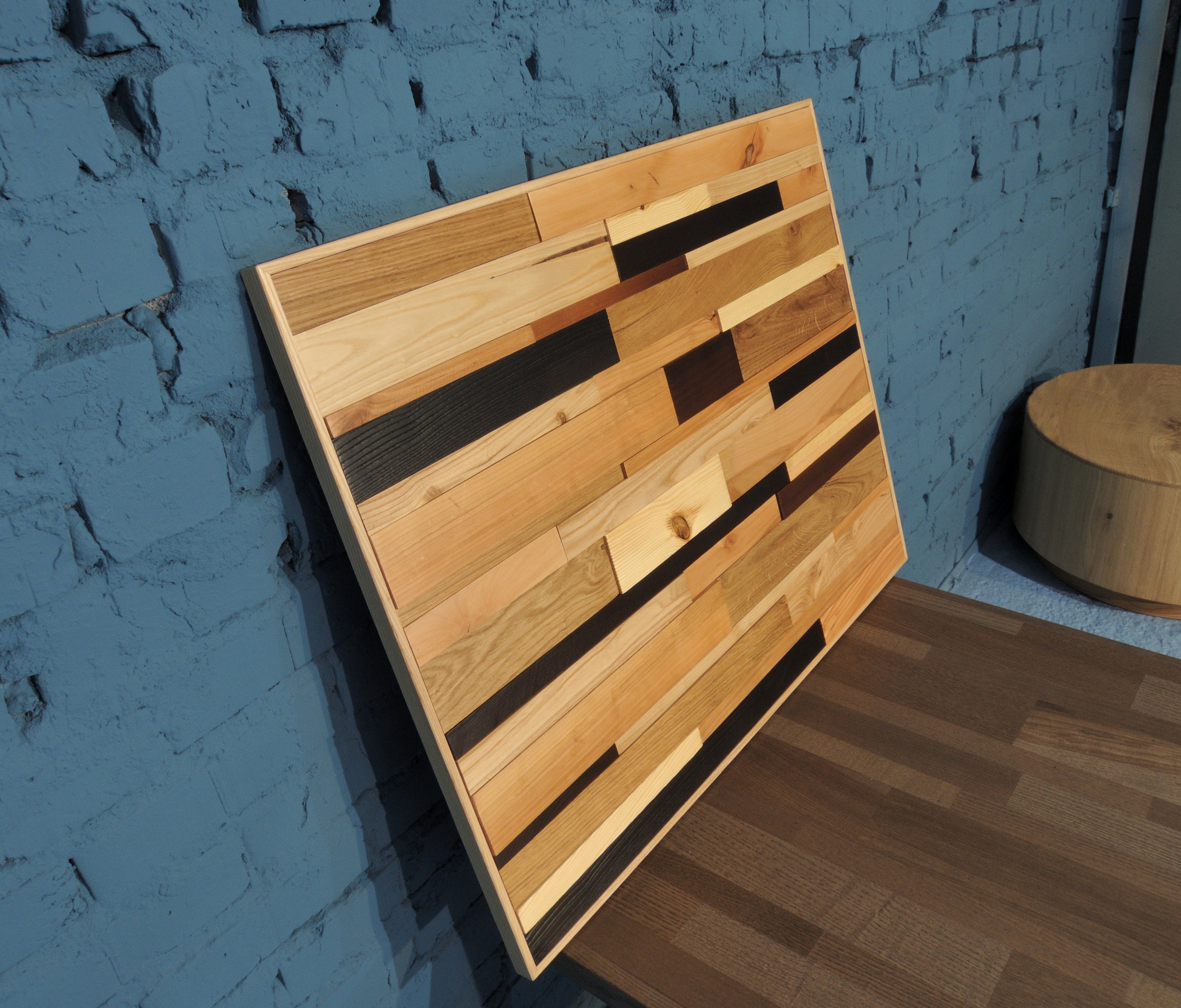 Rustic wood wall art Wood slats decorative hanging panel Etsy