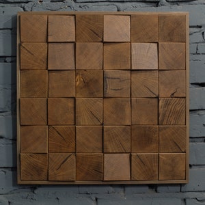 Wood wall art - 3d cubes wall panel - Wall hanging