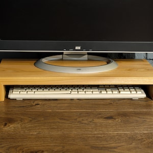 Wood monitor stand - Solid wood monitor riser - Monitor platform