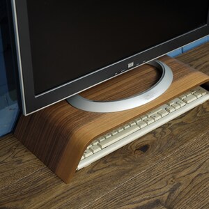 Wood Monitor Stand, Walnut Monitor Riser, Computer Monitor Stand Curved ...