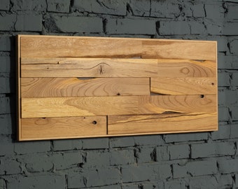 Wood wall decor - Wood wall art panel - Wood plank wall hanging